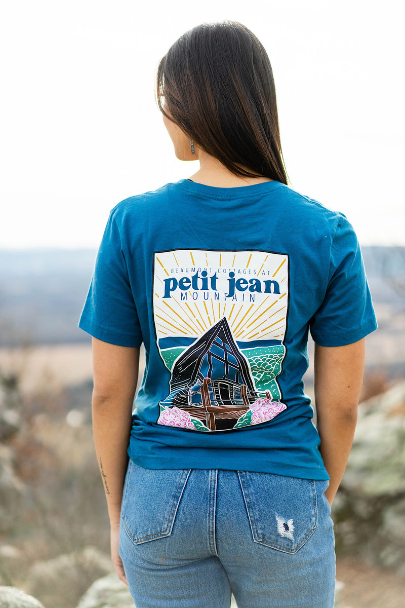 Blue A frame T Shirt Beaumont Springhouse